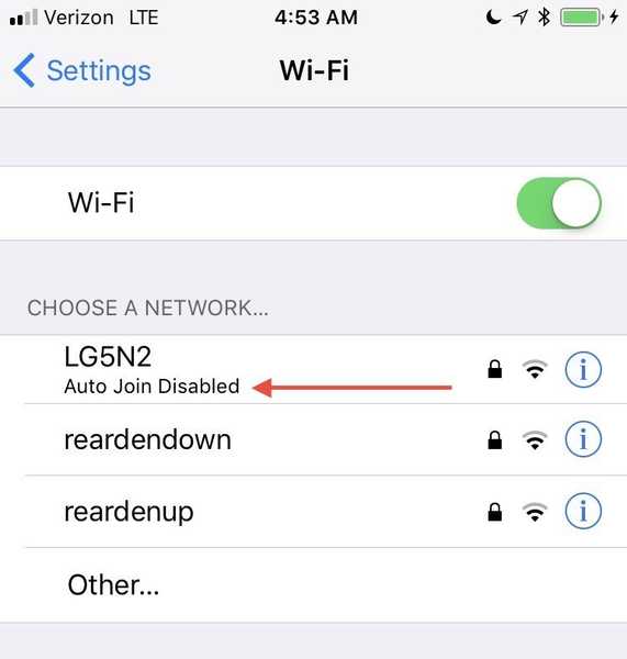 iOS 11 empêche votre iPhone d'essayer de se connecter à des connexions Wi-Fi irrégulières