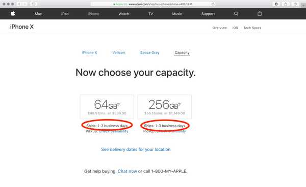 Os tempos de envio do iPhone X aumentam para 1-3 dias úteis