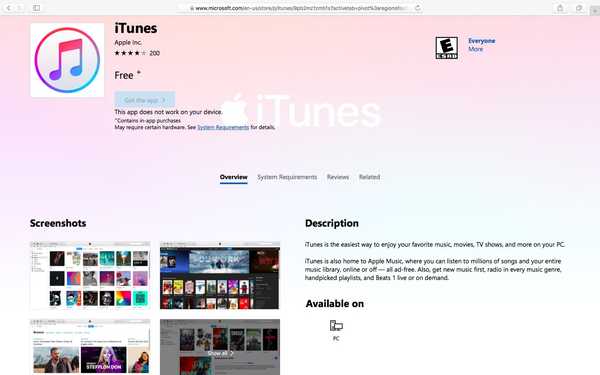 iTunes akhirnya mengenai Microsoft Store