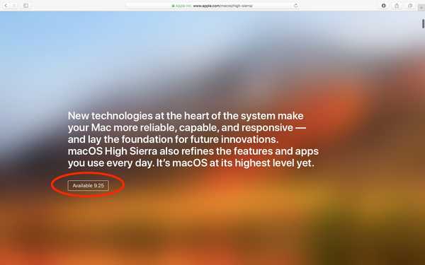 macOS High Sierra slipper 25. september