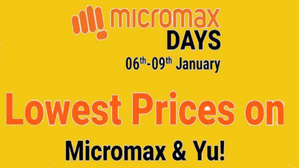 Micromax Days Vânzare pe Flipkart Evok Dual Note, Spark Go, Bharat 5 Pro, YU ACE și multe altele