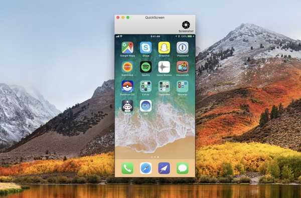 Speil skjermen til iPhone eller iPad på Mac-en med QuickScreen