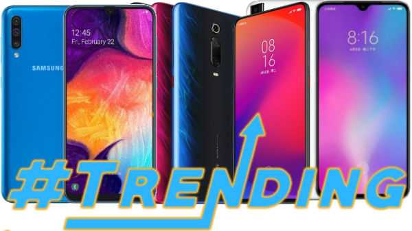Mest populære smarttelefoner av uke 27, 2019 - Galaxy A50, Xiaomi Mi CC9, Redmi K20 Pro og mer