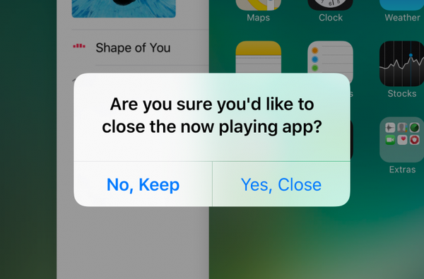 NoClose verhindert, dass Sie versehentlich das Beenden von Apps erzwingen, die gerade Medien wiedergeben