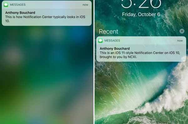NotificationCenterXI mengirimkan pengalaman iOS 11 Notification Center ke perangkat yang sudah di-jailbreak