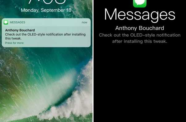 OLEDification mengemulasi notifikasi gaya OLED pada iPhone Anda yang sudah di-jailbreak