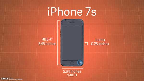 Dimensiunile potențiale iPhone 7s / Plus se scurg