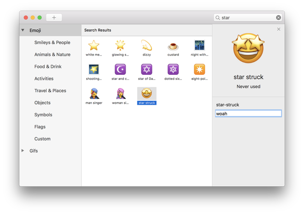 Rocket pentru Mac vă permite să introduceți rapid emoji tastând mai degrabă decât derulând o listă