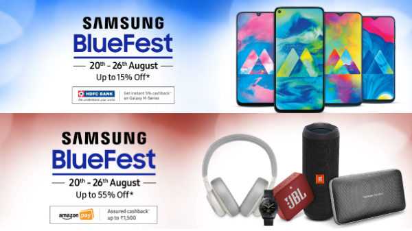 Aanbiedingen van Samsung Blue Fest - krijg korting op smartphones, tv's, koptelefoons en meer