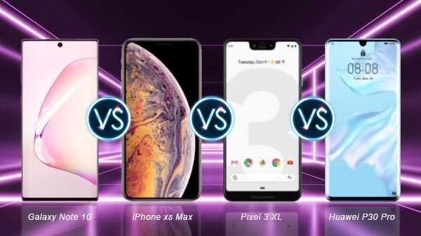 Samsung Galaxy Note 10 Vs Huawei P30 Pro Vs Google Pixel 3XL Vs iPhone XS Camere comparate
