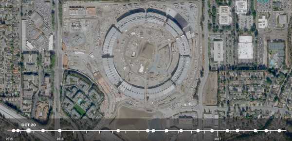 Lapso de tempo de satélite registra quase dois anos de progresso na construção do Apple Park
