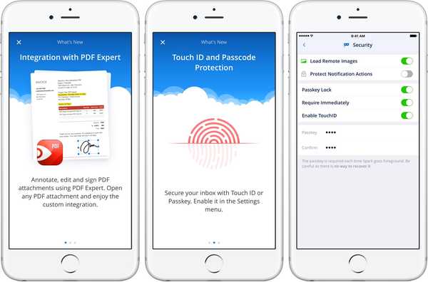 Spark krijgt bescherming tegen Touch ID-inbox, ondersteuning en integratie van Apple Herinneringen met 10 nieuwe services