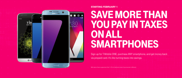 T-Mobile tilbyr tilbud om forhåndsbetalte MasterCard med nye smarttelefonkjøp som begynner 1. februar