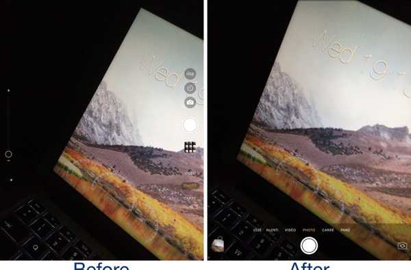Este ajuste lleva la interfaz de usuario de la aplicación de cámara del iPhone al iPad