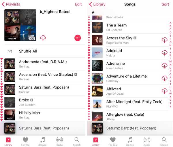Denna tweak visar låtarbetyg i hela Music-appen