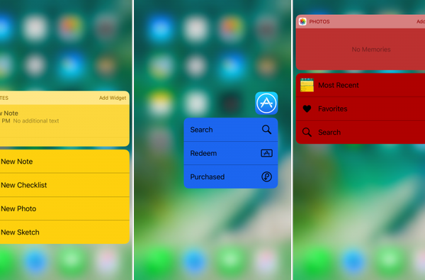 Esse ajuste é repleto de opções de cores para os menus do 3D Touch