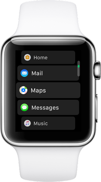 O watchOS 4 permite substituir a grade de aplicativos em favo de mel do Apple Watch pela exibição de lista rolável