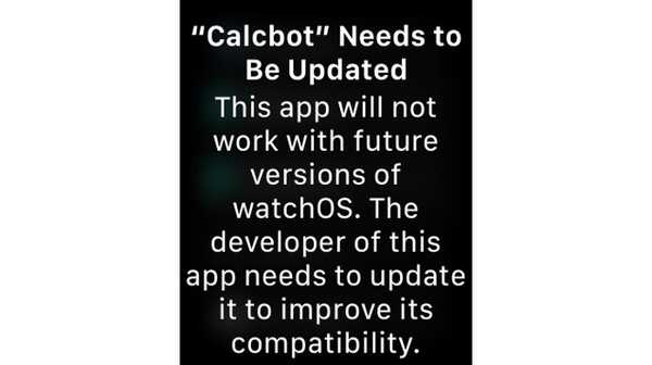 watchOS 4.3.1 fügt eine Warnung für ältere Apps hinzu