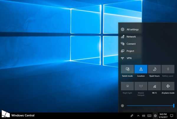 Windows 10 se está volviendo totalmente personalizable Centro de control