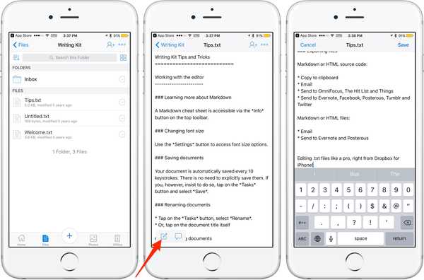 Ahora puede editar archivos de texto directamente desde la aplicación Dropbox