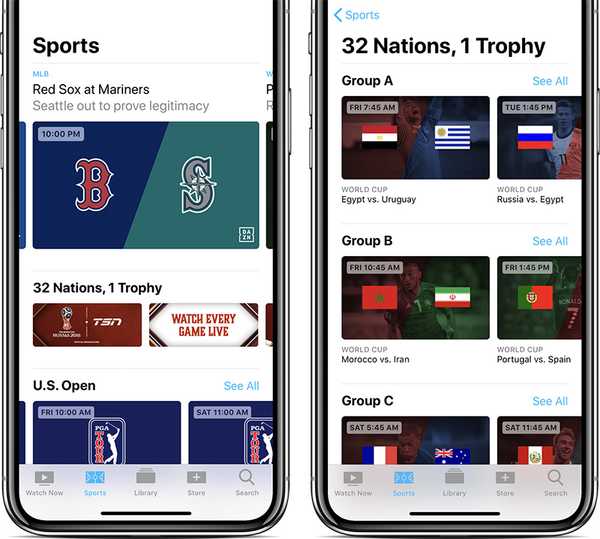 Apple menghadirkan siaran langsung olahraga dan konten berita langsung melalui aplikasi TV kepada pelanggan di Kanada