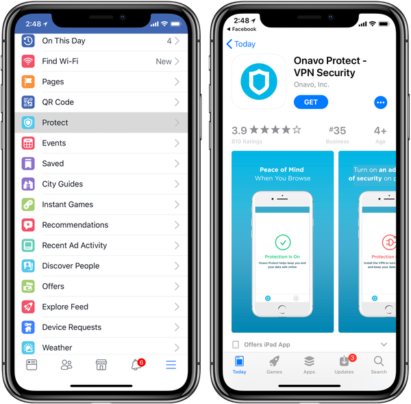 Apple força o Facebook a retirar o Onavo VPN da App Store devido a coleta inadequada de dados
