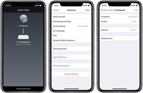 A Apple atualiza silenciosamente o AirPort Utility com suporte nativo para os tamanhos de tela do iPhone X e iPad Pro