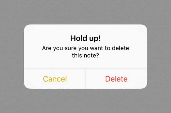 Unngå å slette notater fra iPhone ved hjelp av NotesConfirmToDelete