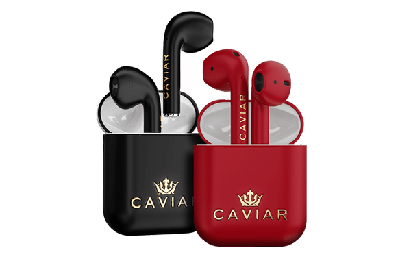 Confira esses AirPods de US $ 590 em preto ou vermelho da empresa russa de luxo Caviar