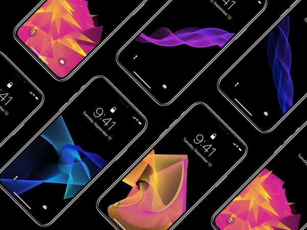 Wallpaper iPhone abstrak berwarna-warni dalam lautan hitam