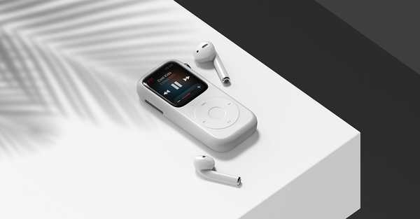 Capa conceito Apple Watch Series 4 reminiscente do iPod original