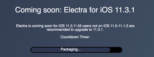 Electra Team iOS 11.2-11.3.1 jailbreaktool zal binnen enkele dagen dalen