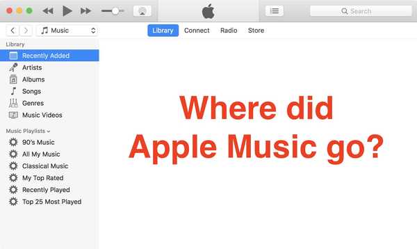 Risolto il problema con Apple Music che non veniva visualizzato in iTunes