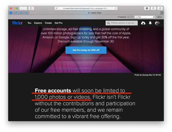Flickr limitará la cuenta de 1TB a 1000 fotos / videos, nuevos beneficios pagados revelados