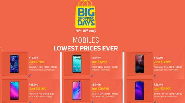 Flipkart Big Shopping Days Sale Få spesielle rabatter og tilbud på nye smarttelefoner