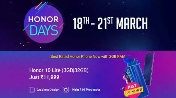 Flipkart Honor Days Sale Avail tilbyr på Honor 9 Lite, Honor 9N, Honor 10 Lite, Honor 7A og mer