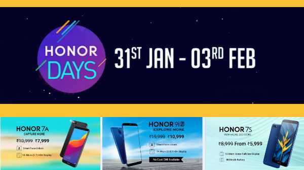 Flipkart Honor Days Sale Erhalten Sie Rabatte auf Honor 9 Lite, 9N, 10 Lite, 9i, 7S und mehr