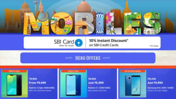 Flipkart Mobiles Republic Day Sale 2019 Topp 10 Spesielle rabatter på mellomtelefoner