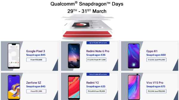 Flipkart Qualcomm Snapdragon Days Obtenga descuentos en Zenfone 5Z, Pixel 3, Nokia 8.1 Plus y más