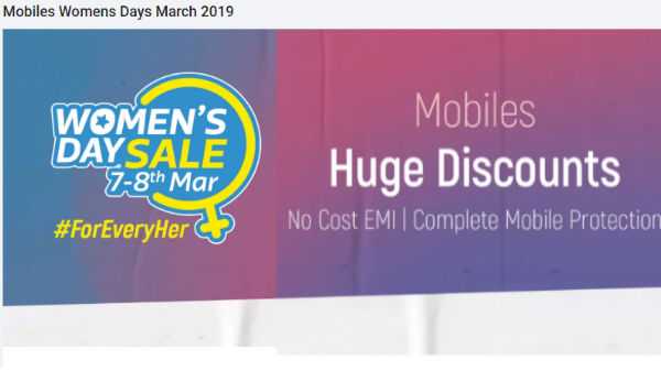 Flipkart Women's Day Sale (7 och 8 mars) Få specialrabatt på utvalda smartphones