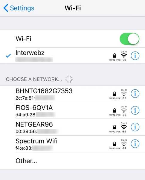 O GoodWiFi força o iOS a mostrar mais informações sobre redes Wi-Fi próximas