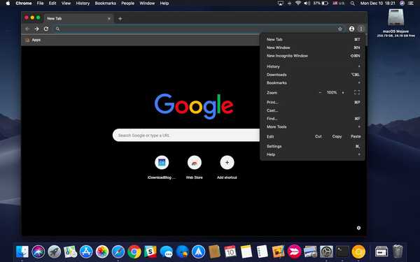 Google Chrome prend désormais en charge le mode sombre de macOS Mojave
