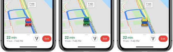 Google Maps tauscht den Navigationspfeil für das Fahren gegen Fahrzeugsymbole aus