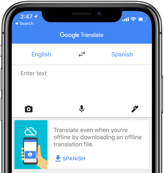 Google Translate para iPhone selecciona el modo fuera de línea con tecnología de IA que admite 59 idiomas