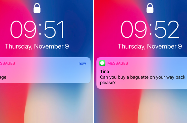 Cum să afișați întotdeauna previzualizările notificărilor pe ecranul iPhone X Lock