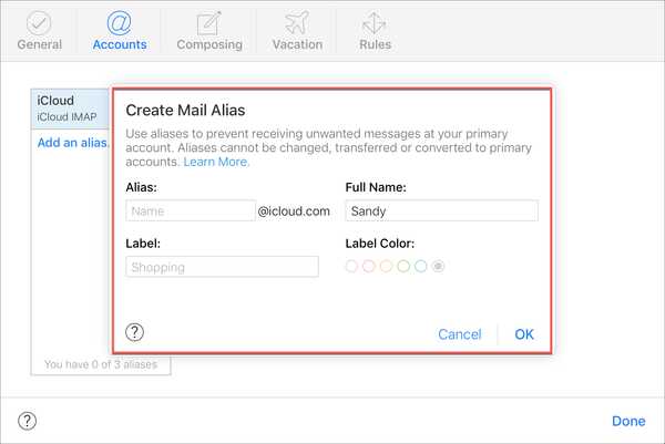 Cómo crear un alias para su dirección de correo electrónico de iCloud