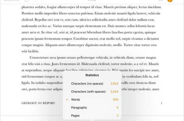Cómo mostrar el recuento de palabras en páginas en Mac, iPhone y iPad