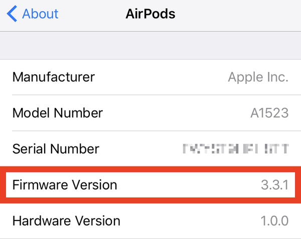 Cara mengetahui versi firmware AirPods Anda