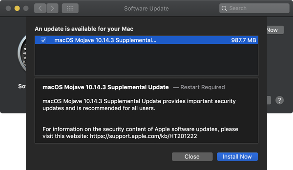 macOS Mojave 10.14.3 La mise à jour supplémentaire réactive le groupe FaceTime sur votre Mac