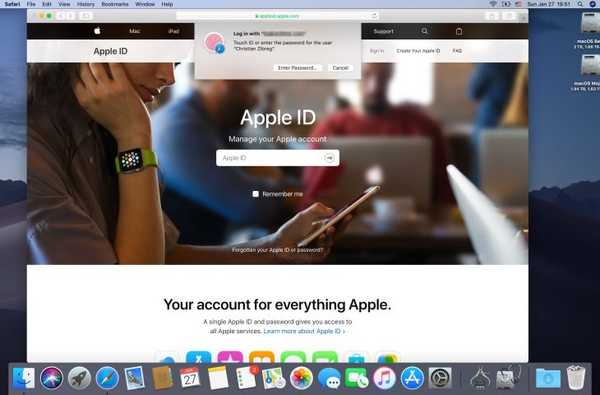 macOS Mojave 10.14.4 ofrece compatibilidad con Touch ID para Safari AutoFill